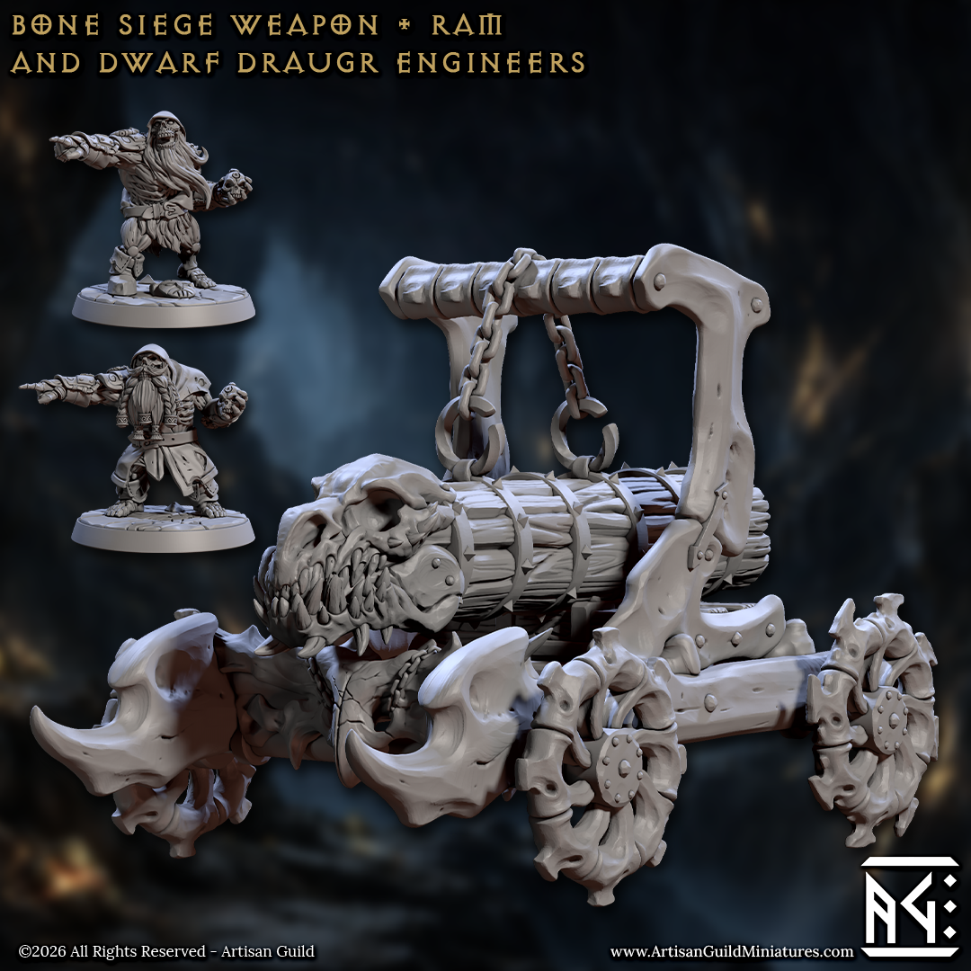 Bone Siege Weapons and Undead Dwarf Engineers (5 Variants Available) - Artisan Guild
