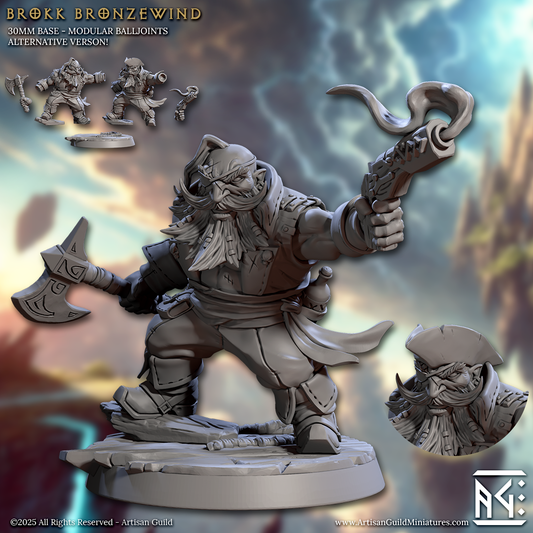 Brokk Bronzewind, Dwarven Hero (2 Variants Available) - Artisan Guild