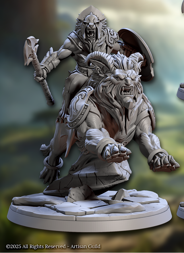 Shesep-Ankh Sphinx Riders, Lionfolk Cavalry - Set 1 (4 Variants Available) - Artisan Guild