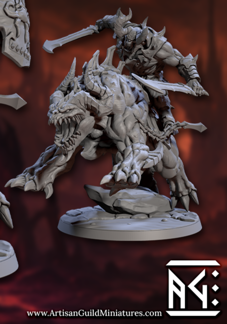 Belzatu, Infernal Warbeasts with Ravager Riders - Set 2 (4 Variants Available) - Artisan Guild