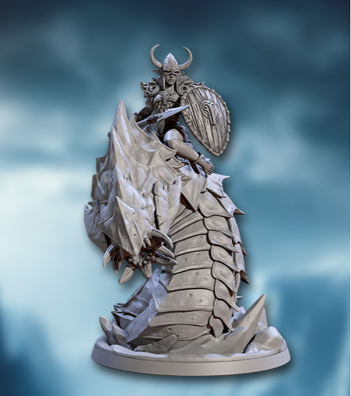 Frost Alfar, Frostworm Riders with Helmets - Winter Elf Cavalry (4 Variants Available) - Artisan Guild