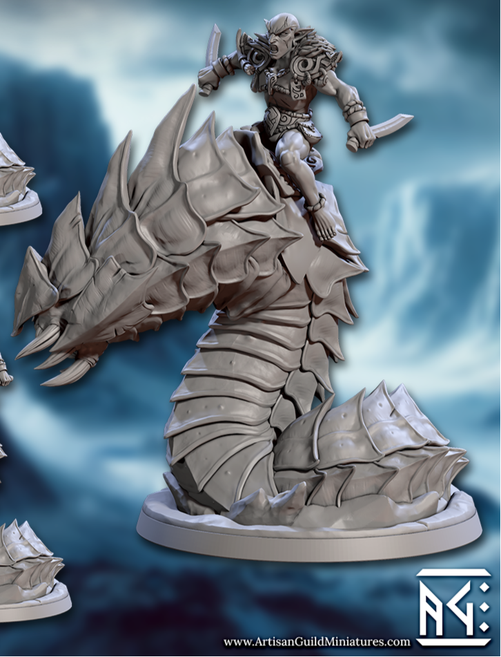 Frost Alfar, Frostworm Riders - Winter Elf Cavalry (4 Variants Available) - Artisan Guild