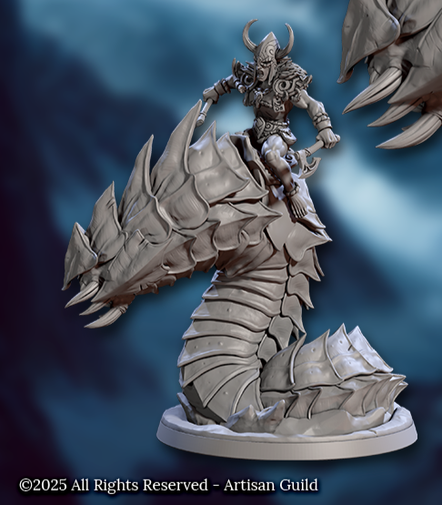 Frost Alfar, Frostworm Riders with Helmets - Winter Elf Cavalry (4 Variants Available) - Artisan Guild