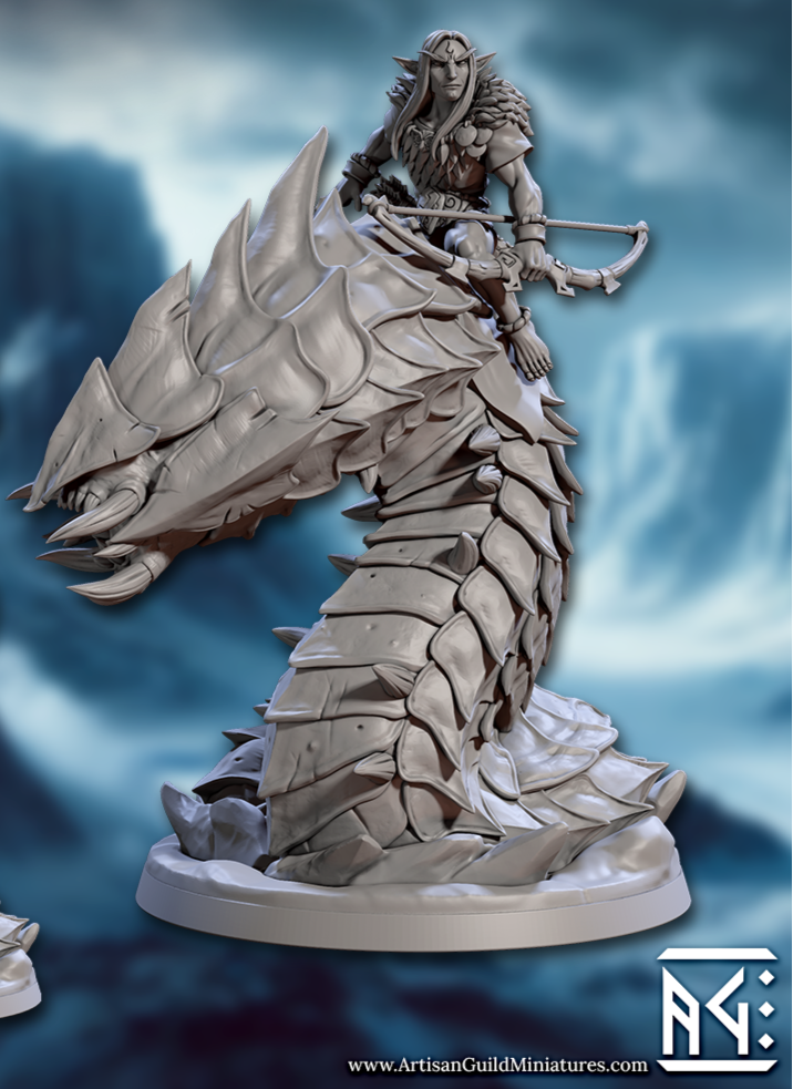 Frost Alfar, Frostworm Riders - Winter Elf Cavalry (4 Variants Available) - Artisan Guild