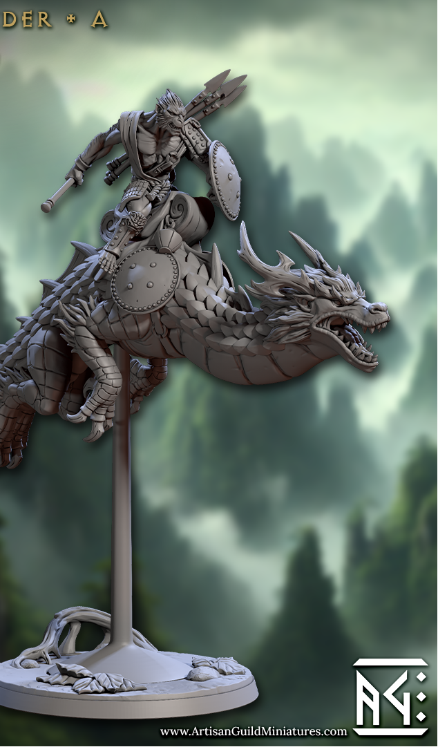 Spiritual Dragon Riders, Monkey Folk riding Asian Dragons - Set 1 (4 Variants Available) - Artisan Guild
