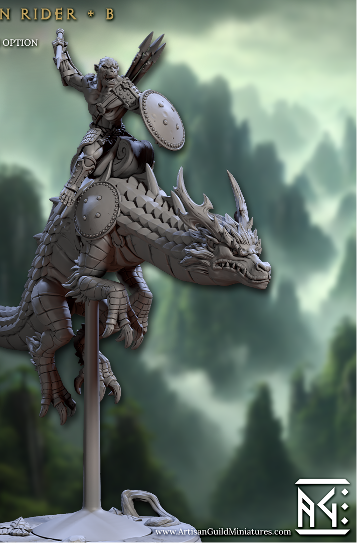 Spiritual Dragon Riders, Monkey Folk riding Asian Dragons - Set 1 (4 Variants Available) - Artisan Guild