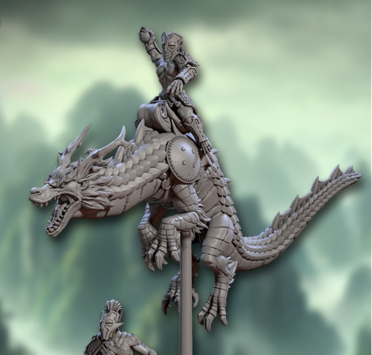Spiritual Dragon Riders, Monkey Folk riding Asian Dragons - Set 2 (4 Variants Available) - Artisan Guild