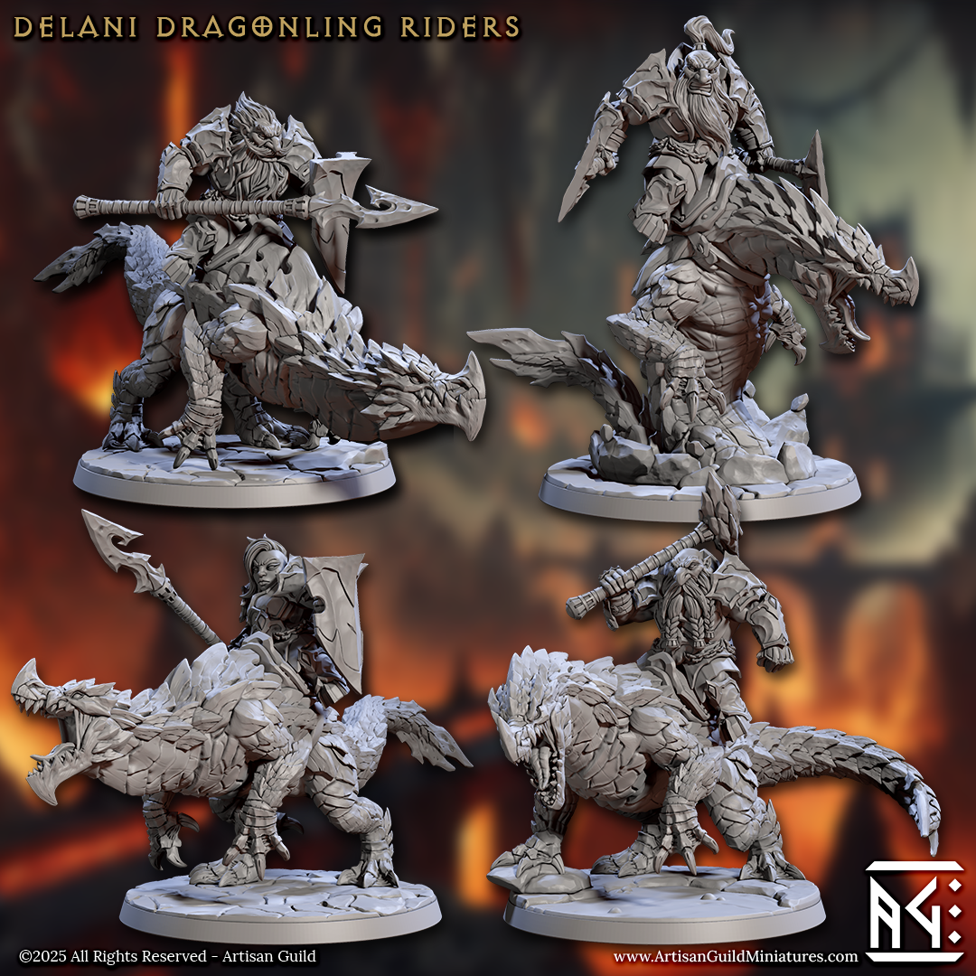 Delani Dragonling Riders, Set 1 (4 Variants Available) - Artisan Guild