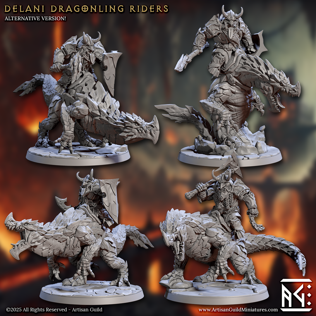 Delani Dragonling Riders, Set 2 (4 Variants Available) - Artisan Guild