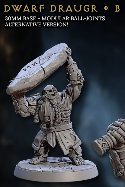 Dwarf Draugr, Undead Dwarven Warriors (6 Variants Available) - Artisan Guild