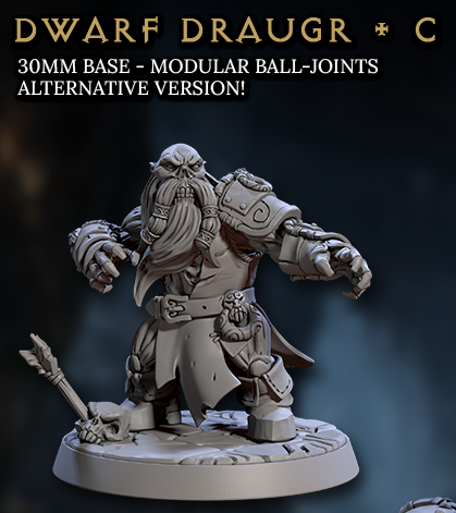 Dwarf Draugr, Undead Dwarven Warriors (6 Variants Available) - Artisan Guild
