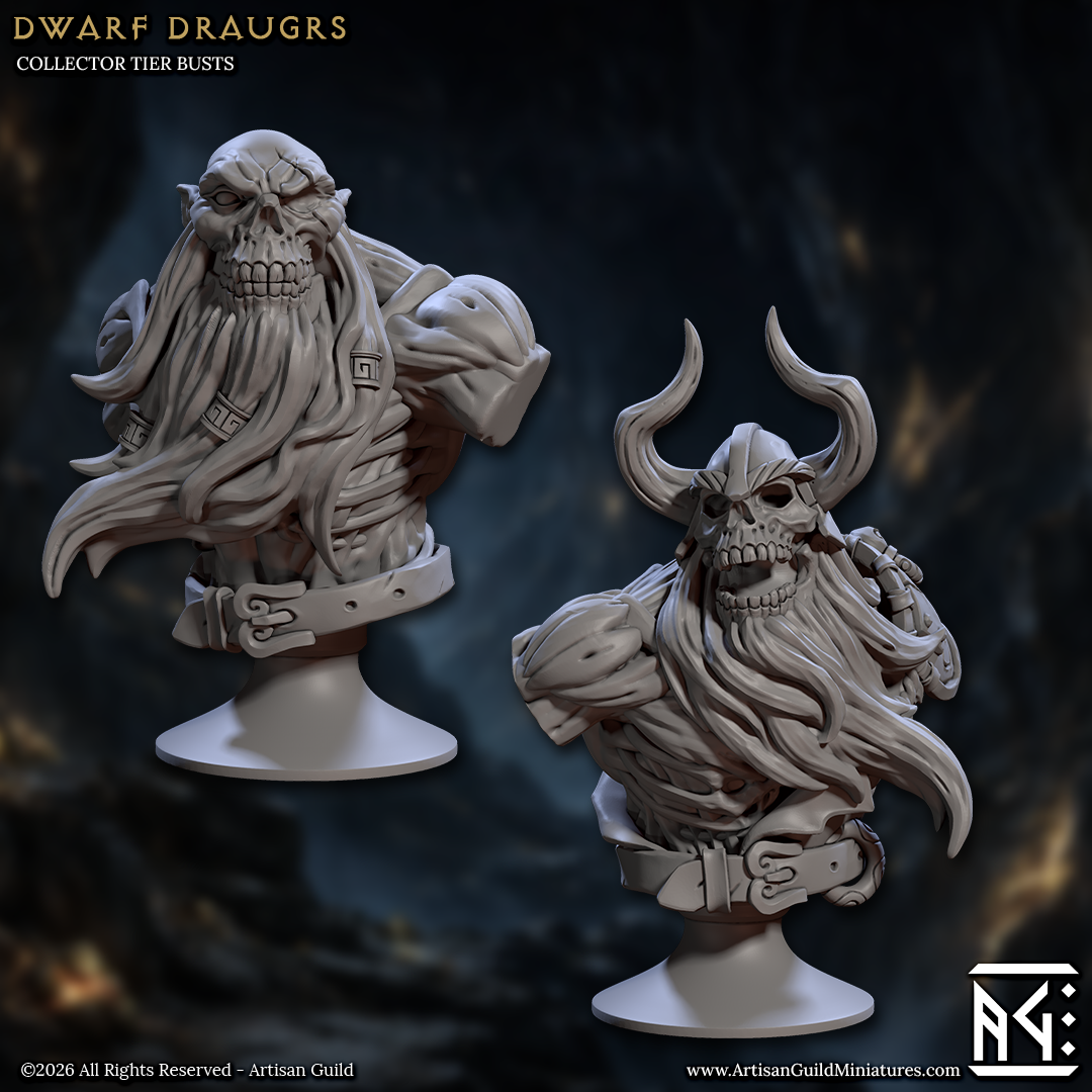 Draugr - Undead Dwarves, Busts (7 Variants Available) - Artisan Guild