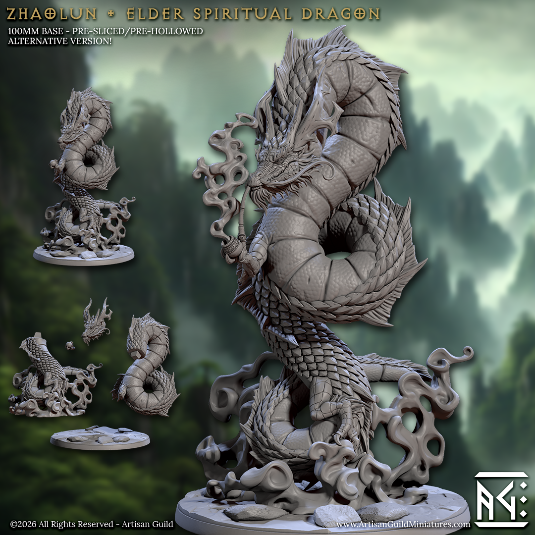 Zhaolun - Elder Spiritual Dragon, Asian Wingless Dragon (2 Variants Available) - Artisan Guild