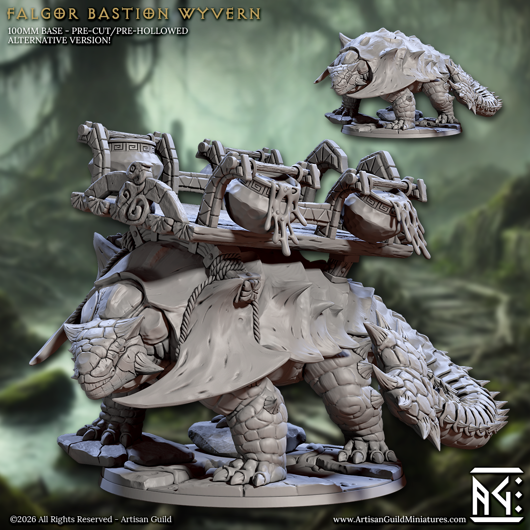 Falgor Bastion Wyvern, Giant Armoured Lizard (2 Variants Available) - Artisan Guild