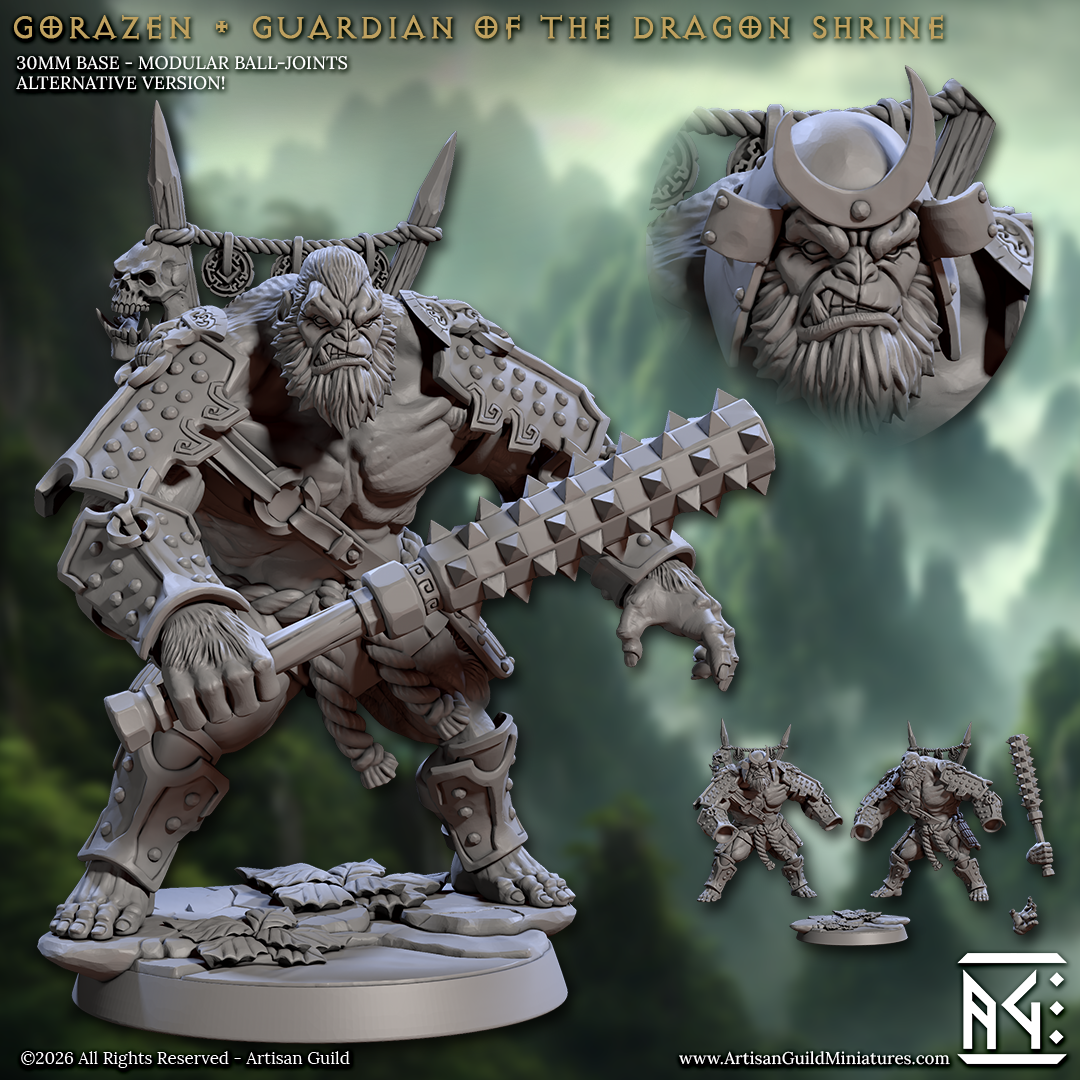 Gorazen, Guardian of the Dragon Shrine - Ape Folk Warrior (2 Variants Available) - Artisan Guild