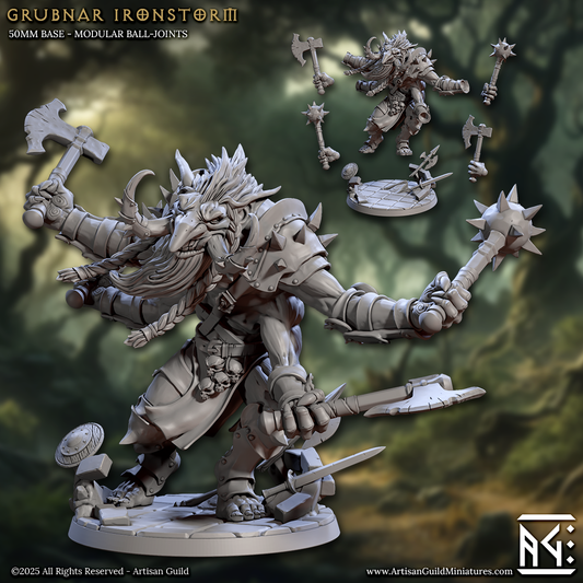 Grubnar Ironstorm, Three Armed Troll Hero - Artisan Guild