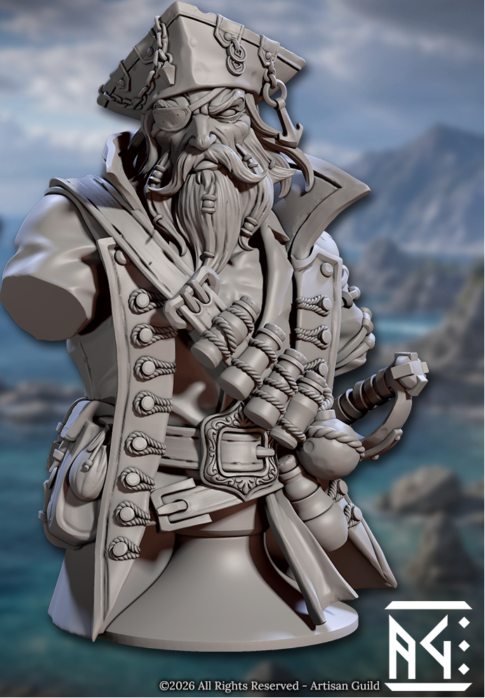 Coast Reaver Busts - Pirate Statuettes (7 Variants Available) - Artisan Guild