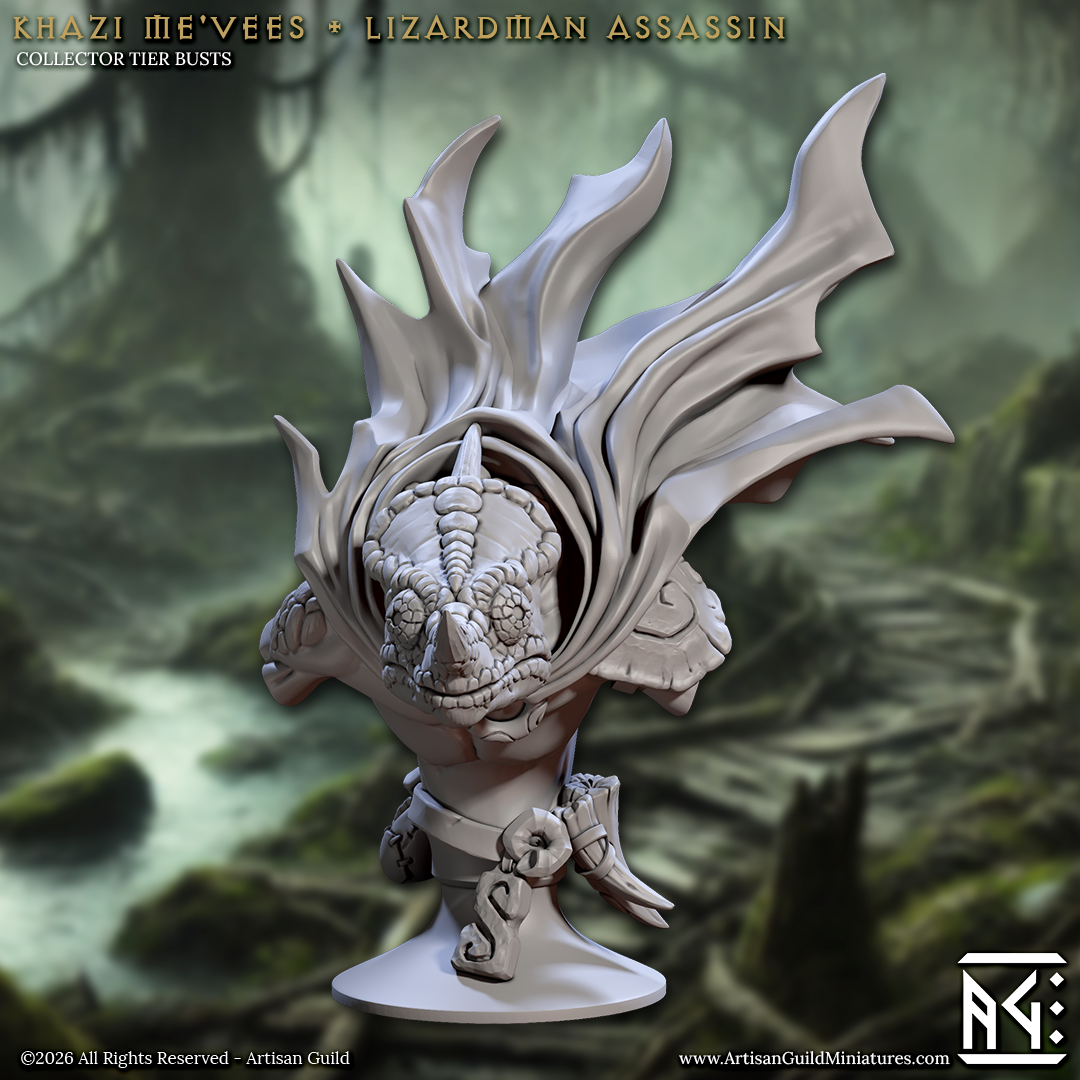 Falgor Lizardling Busts - Skink Folk Statuettes (5 Variants Available) - Artisan Guild