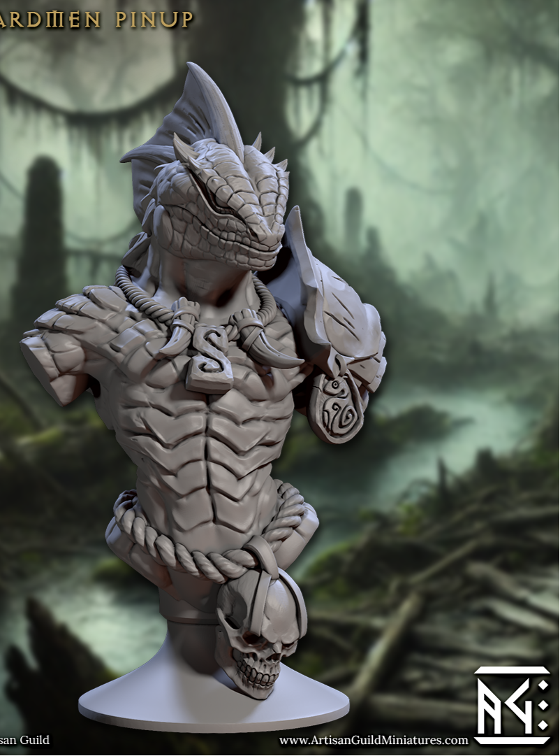 Hiskra, Lizardfolk Pinup Bust - Artisan Guild