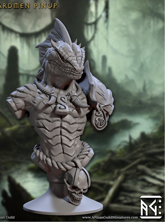 Hiskra, Lizardfolk Pinup Bust - Artisan Guild