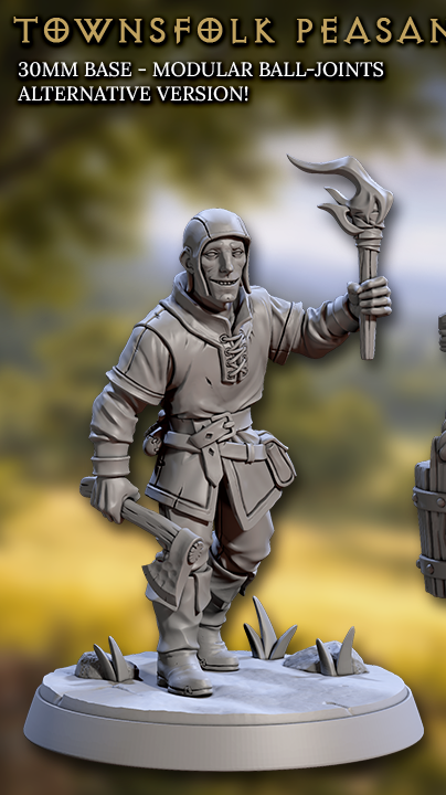 Townsfolk Peasants - Armed (6 Variants Available) - Artisan Guild