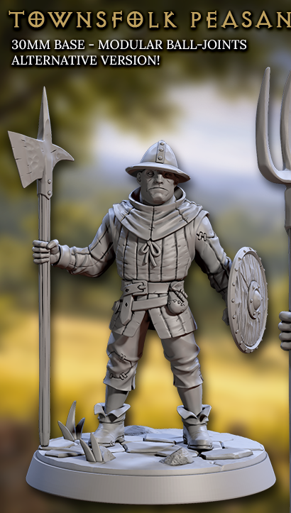 Townsfolk Peasants - Armed (6 Variants Available) - Artisan Guild