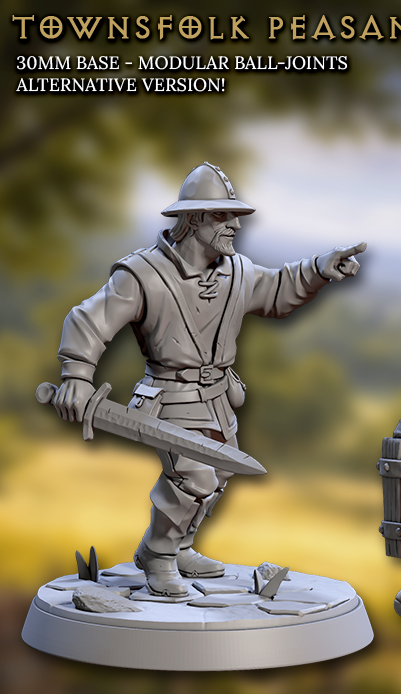 Townsfolk Peasants - Armed (6 Variants Available) - Artisan Guild