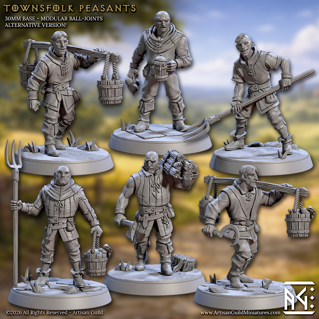 Townsfolk Peasants (6 Variants Available) - Artisan Guild