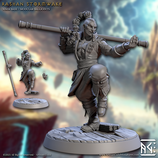 Rashan Stormwake, Human Monk (2 Variants Available) - Artisan Guild