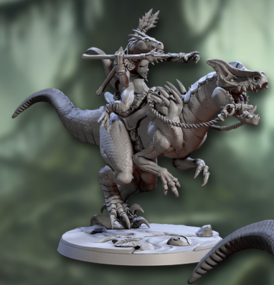 Falgor Razorwyvern Rider Lizardlings, Skink Dinosaur Cavalry (4 Variants Available) - Artisan Guild