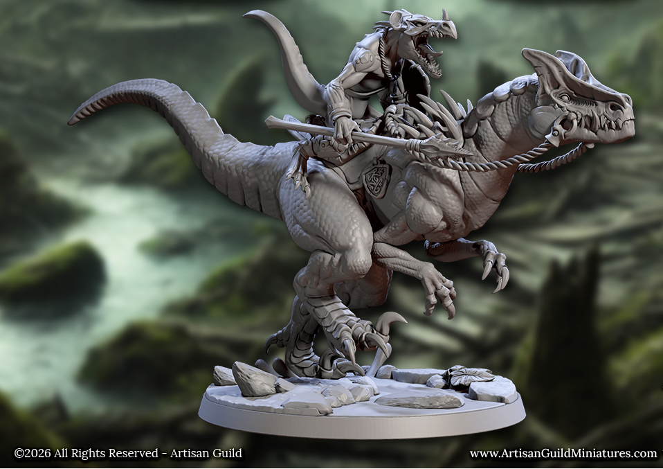 Falgor Razorwyvern Rider Lizardlings, Skink Dinosaur Cavalry - Helmets (4 Variants Available) - Artisan Guild