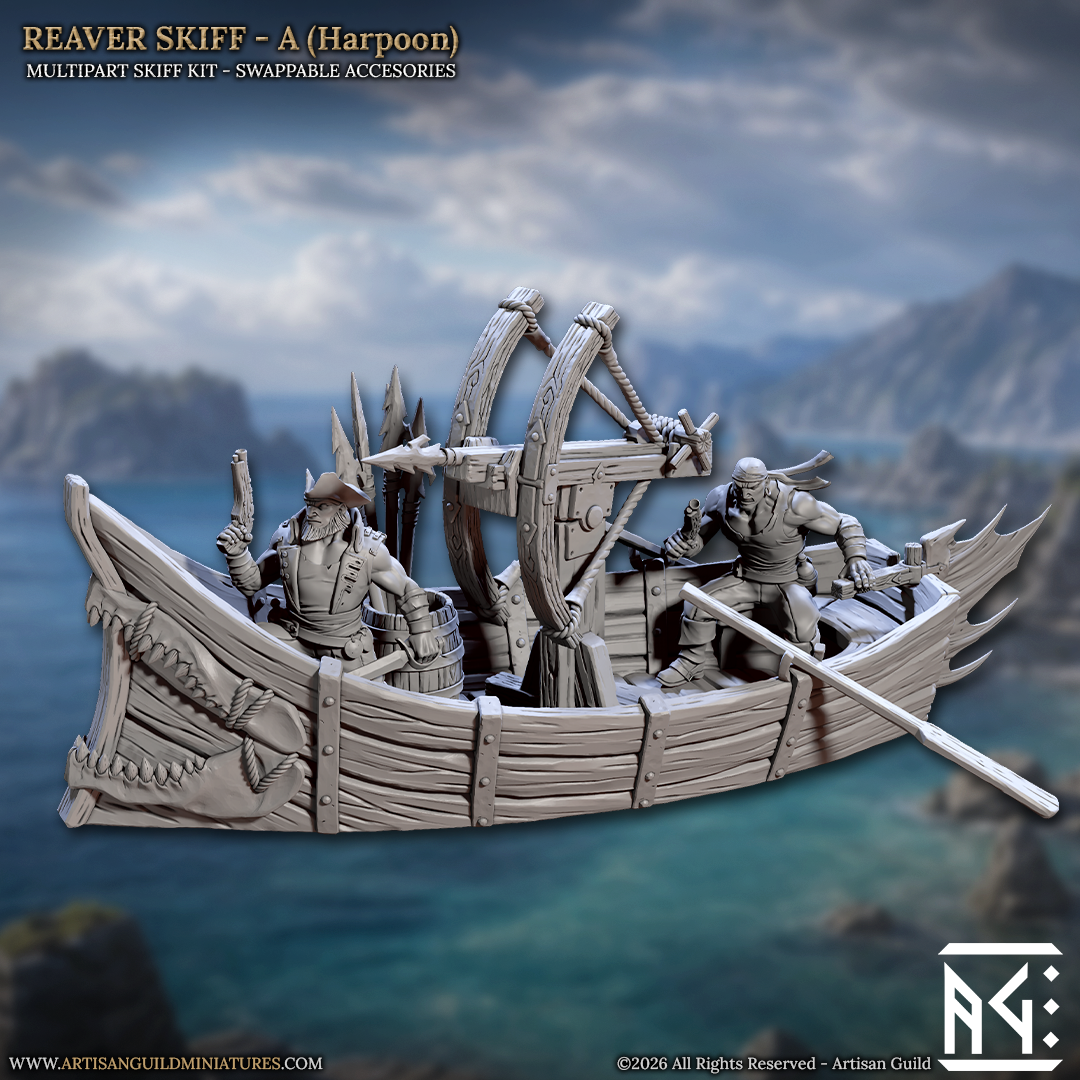 Coast Reavers, Skiffs - Pirate Rowboats (5 Variants Available) - Artisan Guild