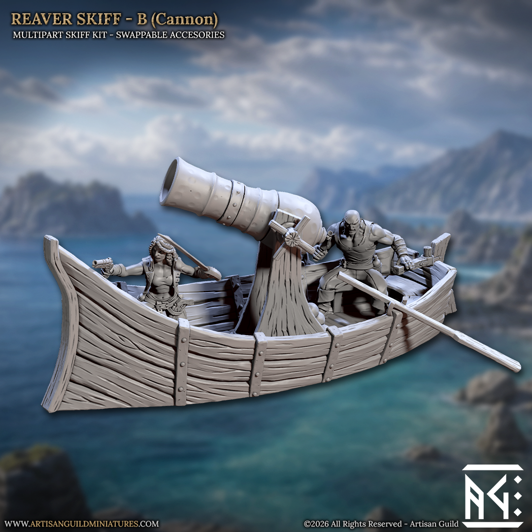 Coast Reavers, Skiffs - Pirate Rowboats (5 Variants Available) - Artisan Guild