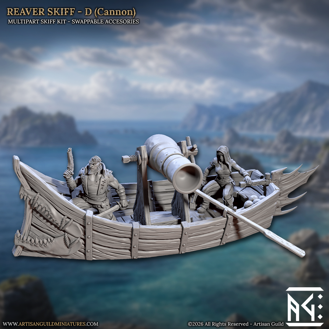 Coast Reavers, Skiffs - Pirate Rowboats (5 Variants Available) - Artisan Guild