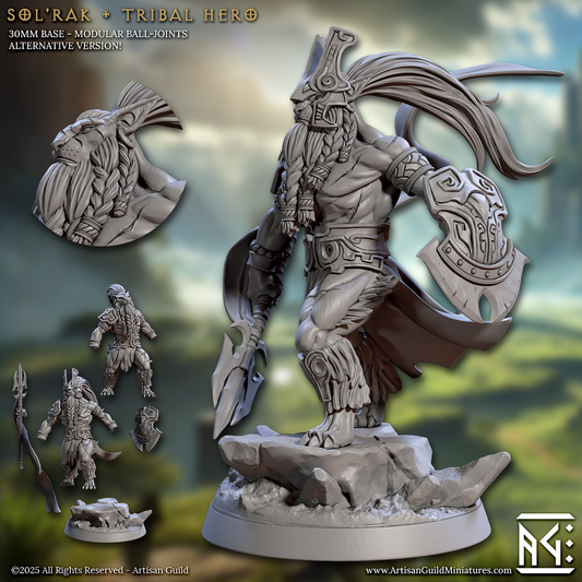 Sol Rok, Tribal Hero - Lion Folk Warrior (2 Variants Available) - Artisan Guild