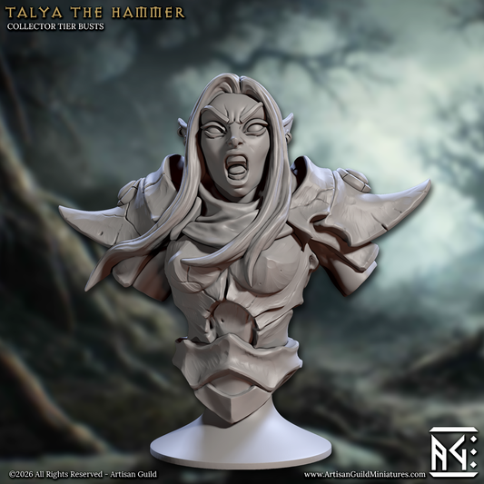 Talya the Hammer Bust, Elf Paladin - Artisan Guild
