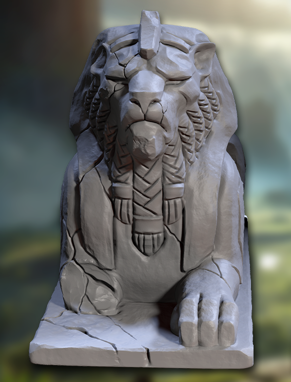 Guardian Lion Statues, Terrain Piece (2 Variants Available) - Artisan Guild