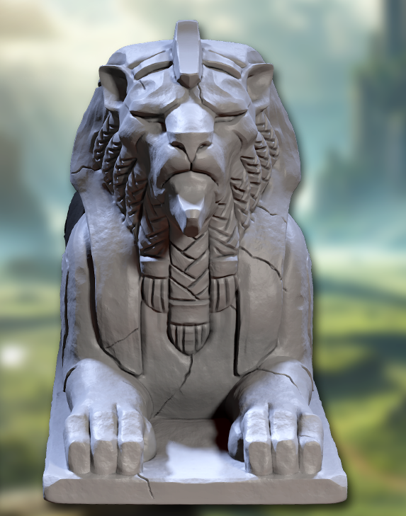 Guardian Lion Statues, Terrain Piece (2 Variants Available) - Artisan Guild
