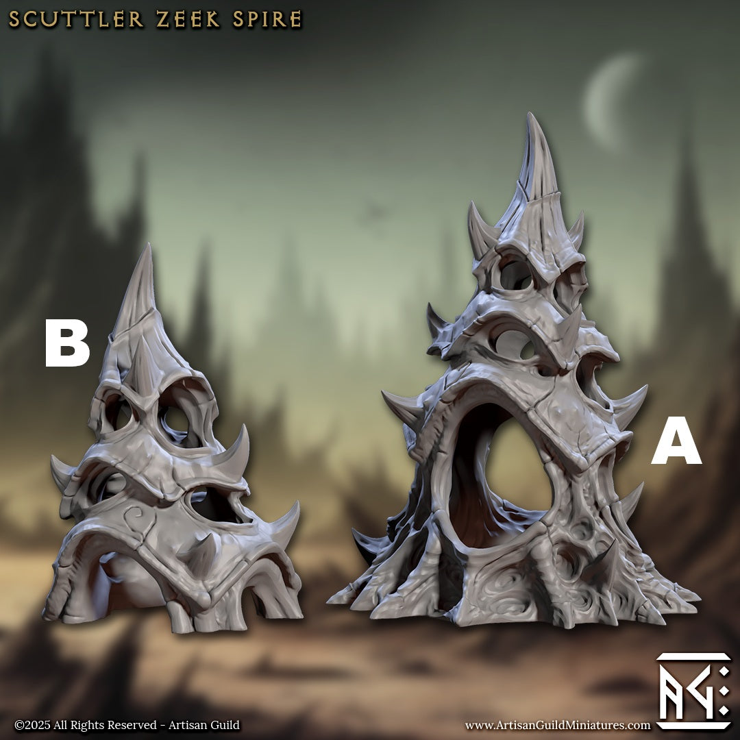 Scuttler Zeek Spire, Shell Terrain Piece (2 Variants Available) - Artisan Guild