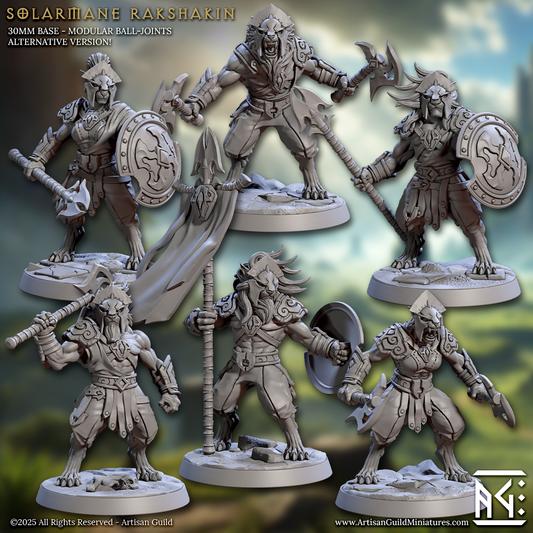 Solarmane Rakshakin, Set 2 - Lion Folk Warriors (6 Variants Available) - Artisan Guild