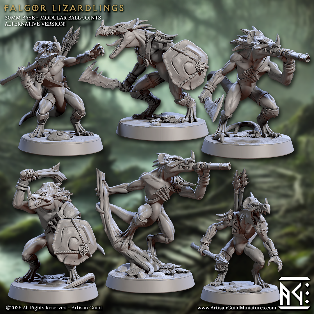 Falgor Lizardlings, Skink Warriors - Helmets (6 Variants Available) - Artisan Guild