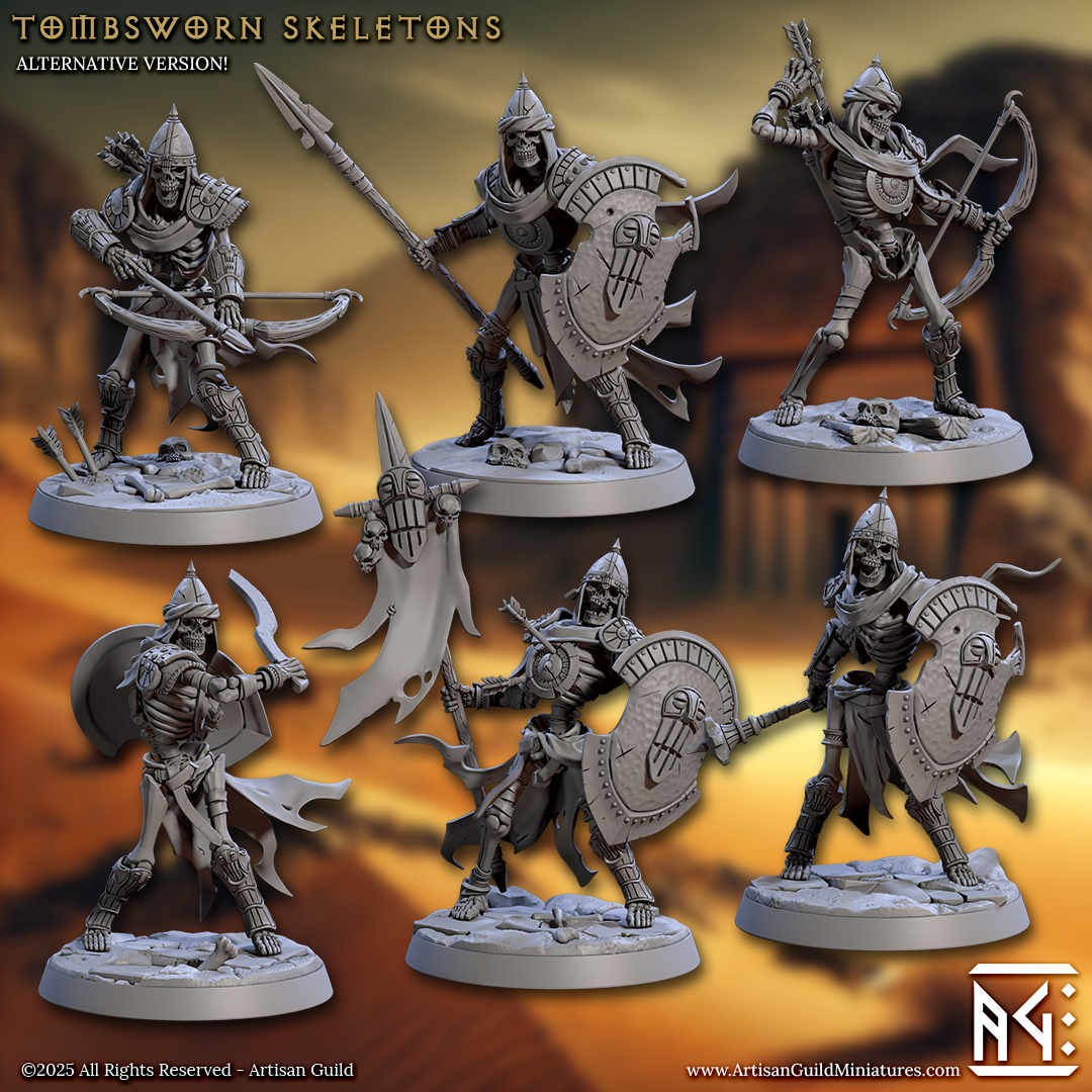 Tombsworn Skeletons, Helmets (6 Variants Available) - Artisan Guild
