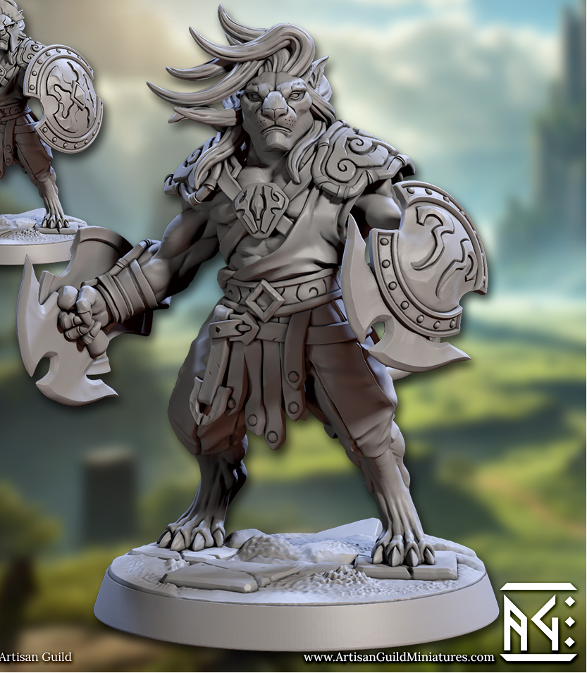 Solarmane Rakshakin, Set 1 - Lion Folk Warriors (6 Variants Available) - Artisan Guild