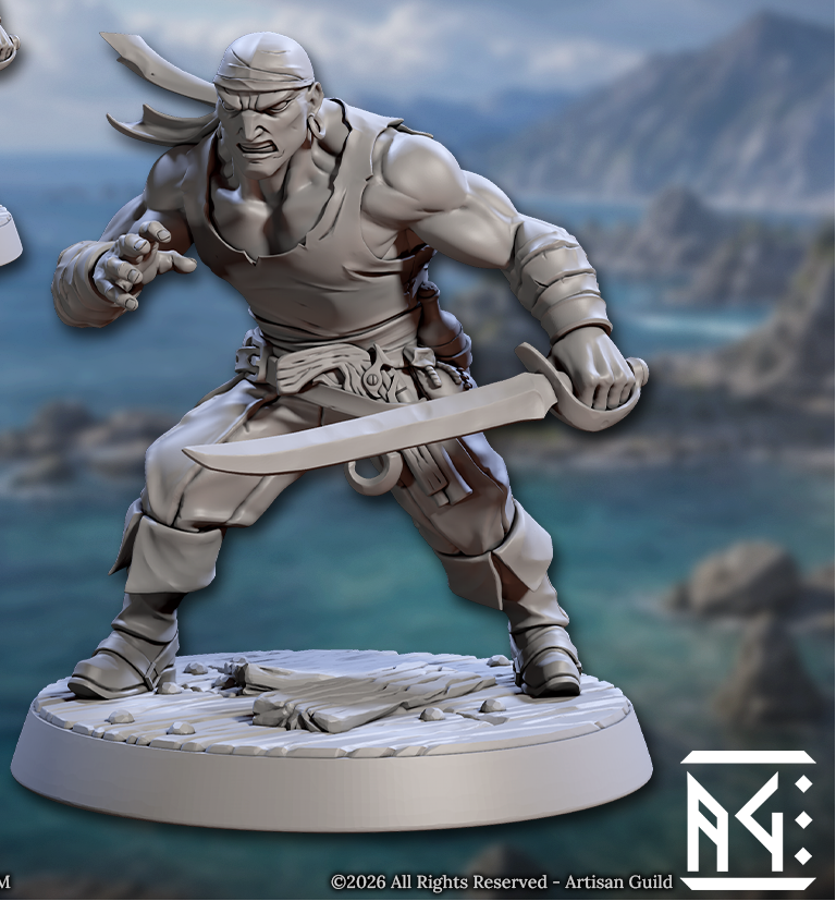 Coast Reavers, Human Pirates - Set 1 (6 Variants Available) - Artisan Guild