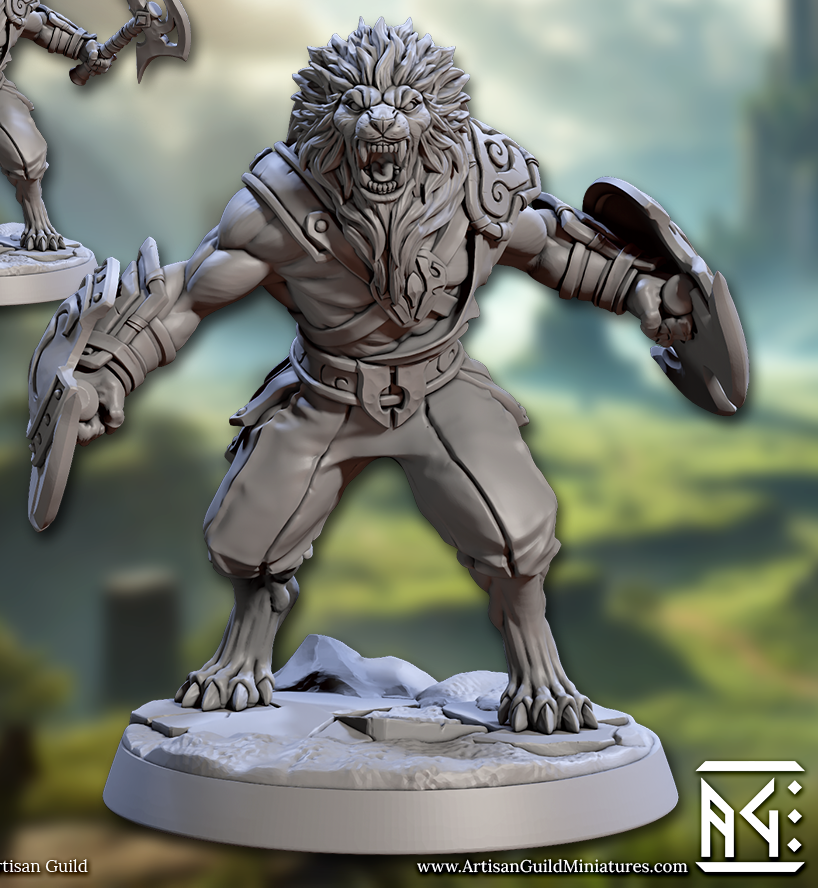 Solarmane Rakshakin, Set 1 - Lion Folk Warriors (6 Variants Available) - Artisan Guild