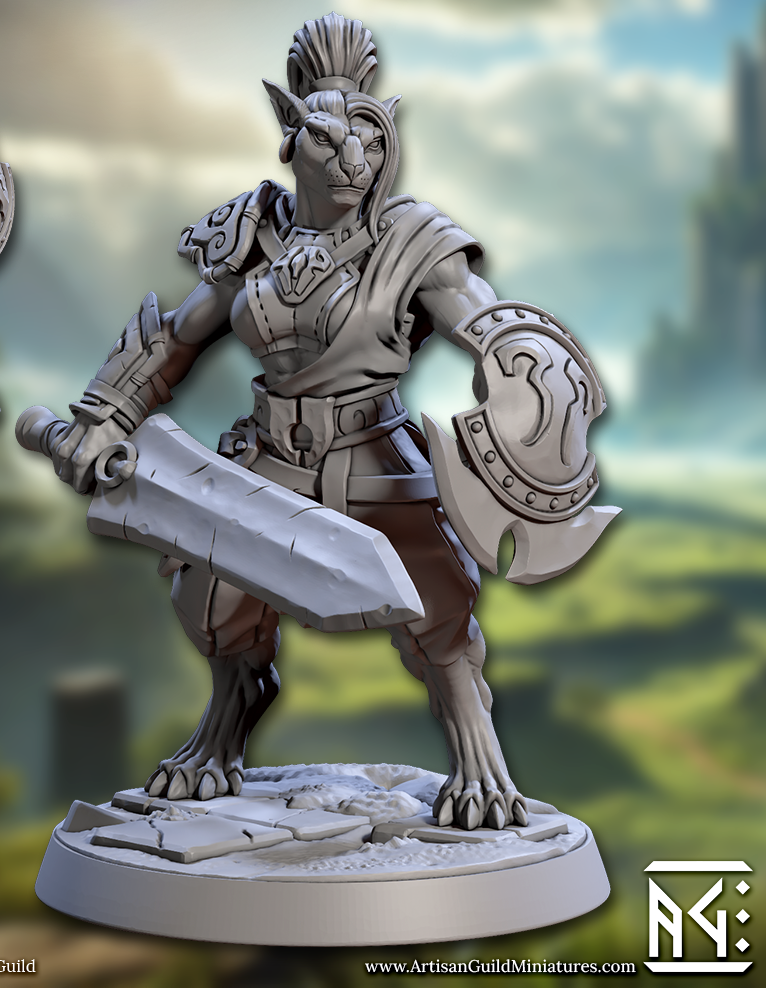 Solarmane Rakshakin, Set 1 - Lion Folk Warriors (6 Variants Available) - Artisan Guild