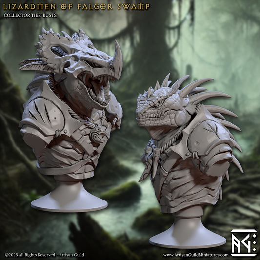 Lizardmen of Falgor Bust (2 Variants Available) - Artisan Guild