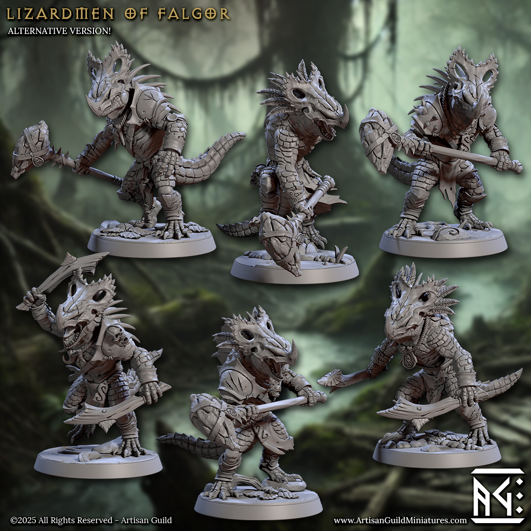 Lizardmen of Falgor, Set 2 (6 Variants Available) - Artisan Guild (Copy)