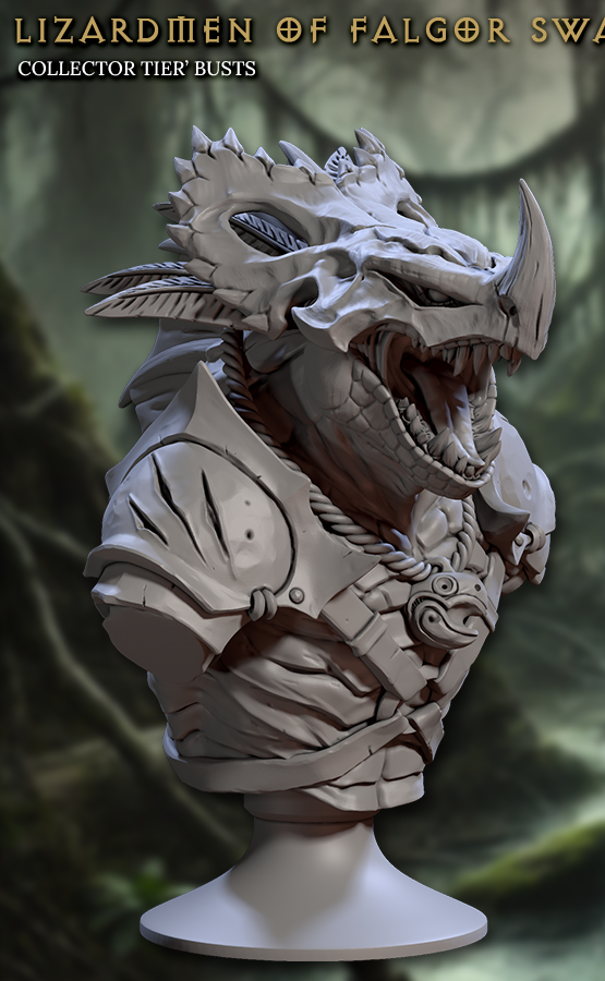 Lizardmen of Falgor Bust (2 Variants Available) - Artisan Guild
