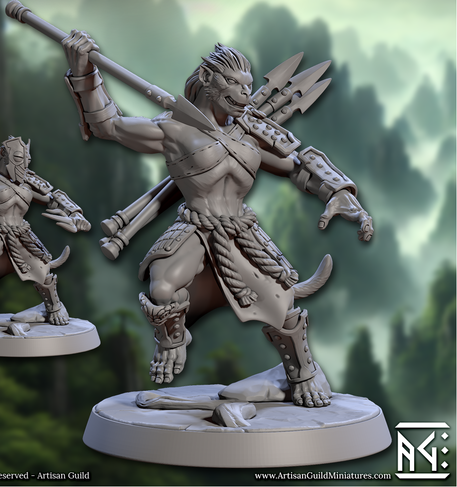 Vanaran Monks, Monkey Folk Martial Artists (6 Variants Available) - Artisan Guild